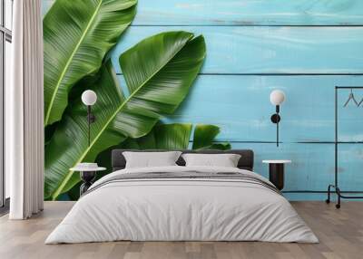 background of fresh banana plant leaf with copy space Wall mural