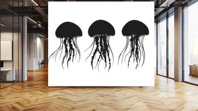 Beautiful jellyfish closeup view. Artistic illustration Wall mural