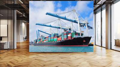 Cargo ship at Miami harbor Wall mural