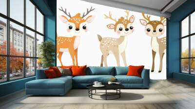 Deer. Flat vector illustration of cute animal. Baby nursery art. Wall mural