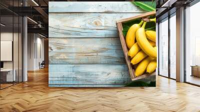 Fresh banana fruit closeup view Wall mural