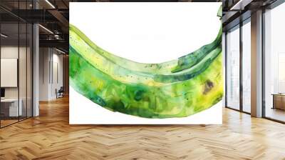 Fresh green banana fruit isolated over plain background Wall mural