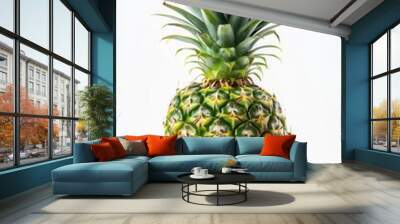 Fresh pineapple over plain background Wall mural