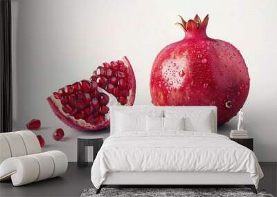 Fresh pomegranate fruit closeup view Wall mural