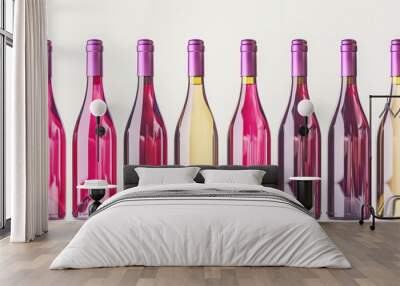 Grape wine bottles background Wall mural