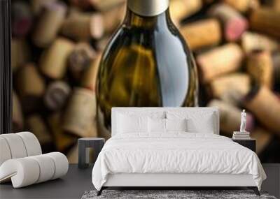 grape wine cork with wine bottle Wall mural