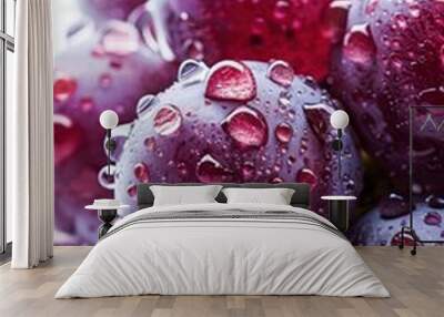 Macro closeup view of grape fruit balls Wall mural