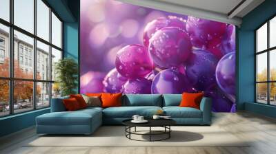 Macro closeup view of grape fruit balls Wall mural