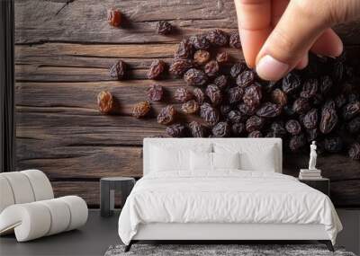 Raisin grain closeup view Wall mural