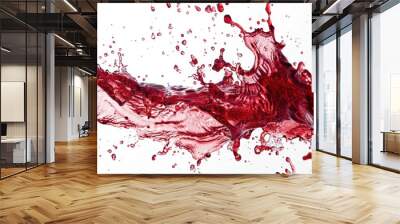 Red wine splash texture over white background Wall mural