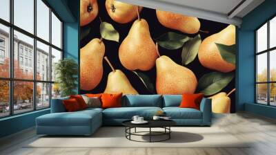 Seamless background of fresh pear Wall mural