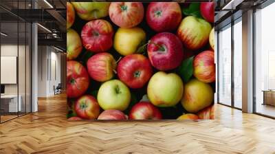 Seamless background of fresh ripe apple Wall mural