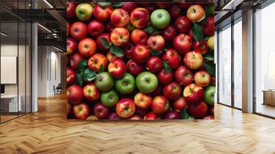 Seamless background of fresh ripe apple Wall mural