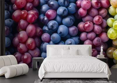 Seamless background of grape with various colors and species Wall mural