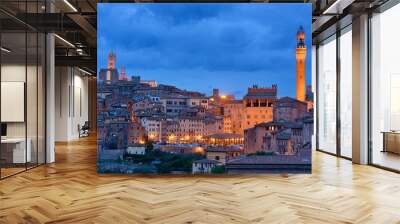 Siena evening with bell tower Wall mural