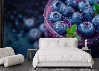 Summer drink with blueberry fruit Wall mural