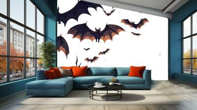 Vector illustration of bat as Halloween decoration element Wall mural