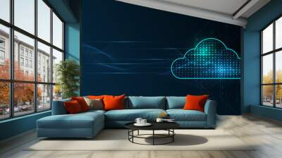 Cloud computing storage technology background digital data services innovation concept Wall mural