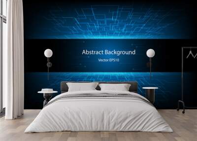 Futuristic technology perspective line innovation empty space background Wall mural