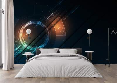 Technology background Hi-tech communication concept innovation abstract background vector illustration
 Wall mural