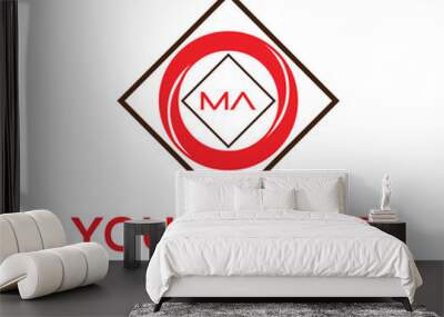 Initial monogram MA letter logo design template Wall mural