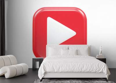 Video player icon vector 3d rendering Wall mural