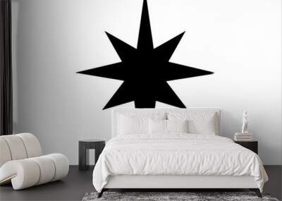 Bethlehem star silhouette vector art white background Wall mural