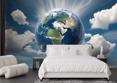 earth and clouds Wall mural