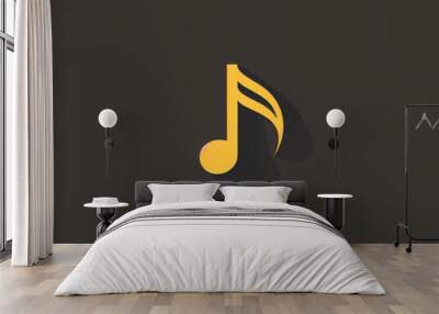 A simple icon of a musical note. It's a vector illustration, making it easy to resize without losing quality. Wall mural