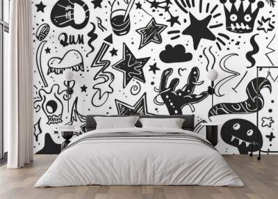 Charcoal graffiti Wall mural