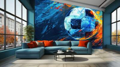 Football 2024 in Germany pattern background	
 Wall mural