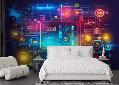 Vector illustration of web design and development.  Wall mural