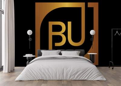 BU Logo Design Template Vector With Square Background. Wall mural