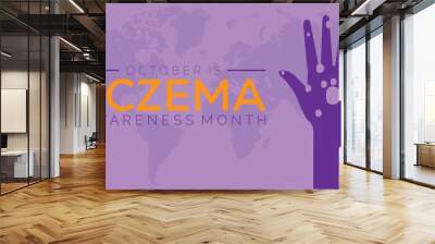 Eczema Awareness Month is observed every year on October. Holiday concept background, placard, banner design template Vector illustration background design. Wall mural