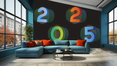 Happy new year 2025 Modern design. banner design template Vector illustration background design. Wall mural