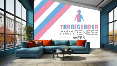 Transgender Awareness Week is observed every year on November. Medical Healthcare Awareness concept. background, placard, banner template Vector illustration design. Wall mural