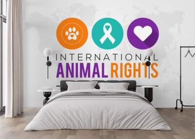 Vector illustration on the theme of international animal rights day observed each year during December. observed each yearduring December banner, Holiday, poster, card and background design. Wall mural