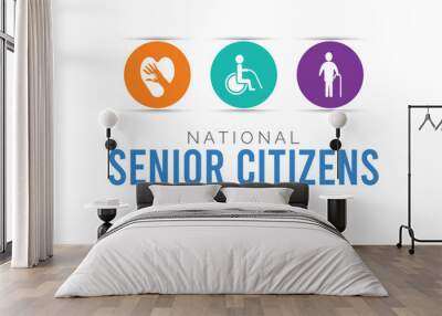 World Senior Citizen's Day is observed every year in August 21.  vector illustration. banner, Holiday, poster, card and background design. Wall mural