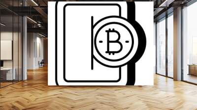 A creative design icon of mobile bitcoin  Wall mural