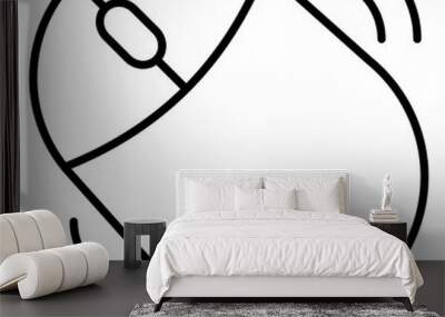 A flat design icon of mouse  Wall mural