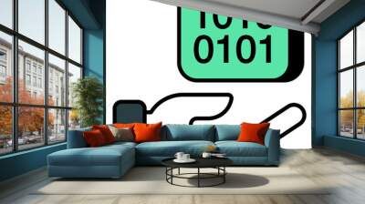 An icon design of binary code  Wall mural