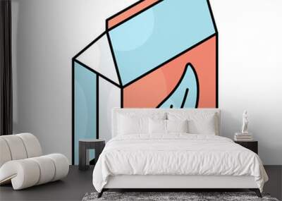 An icon design of eco package Wall mural