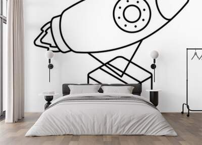 An icon design of rocket delivery Wall mural