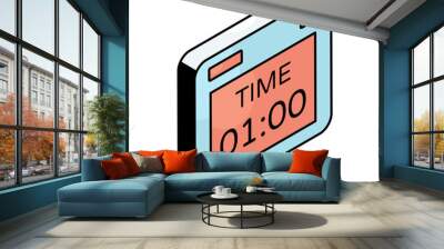 Editable design icon of digital timer  Wall mural