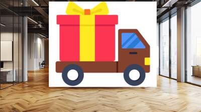 Trendy vector design of gift delivery  Wall mural