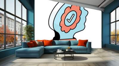 Verified mind icon, editable vector  Wall mural