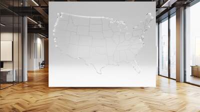 USA map crystal transparent with states Wall mural