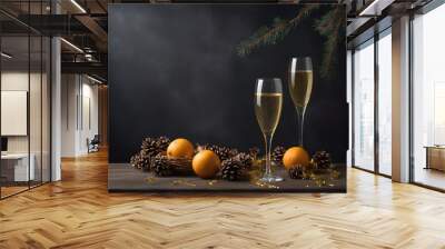 champagne still life celebration Wall mural