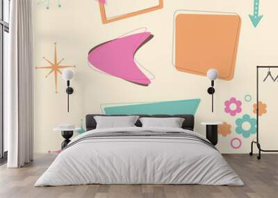 retro 50s design elements Wall mural