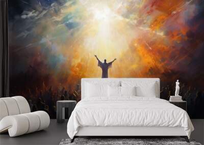 abstract painting of faith and religious and god, ai Wall mural